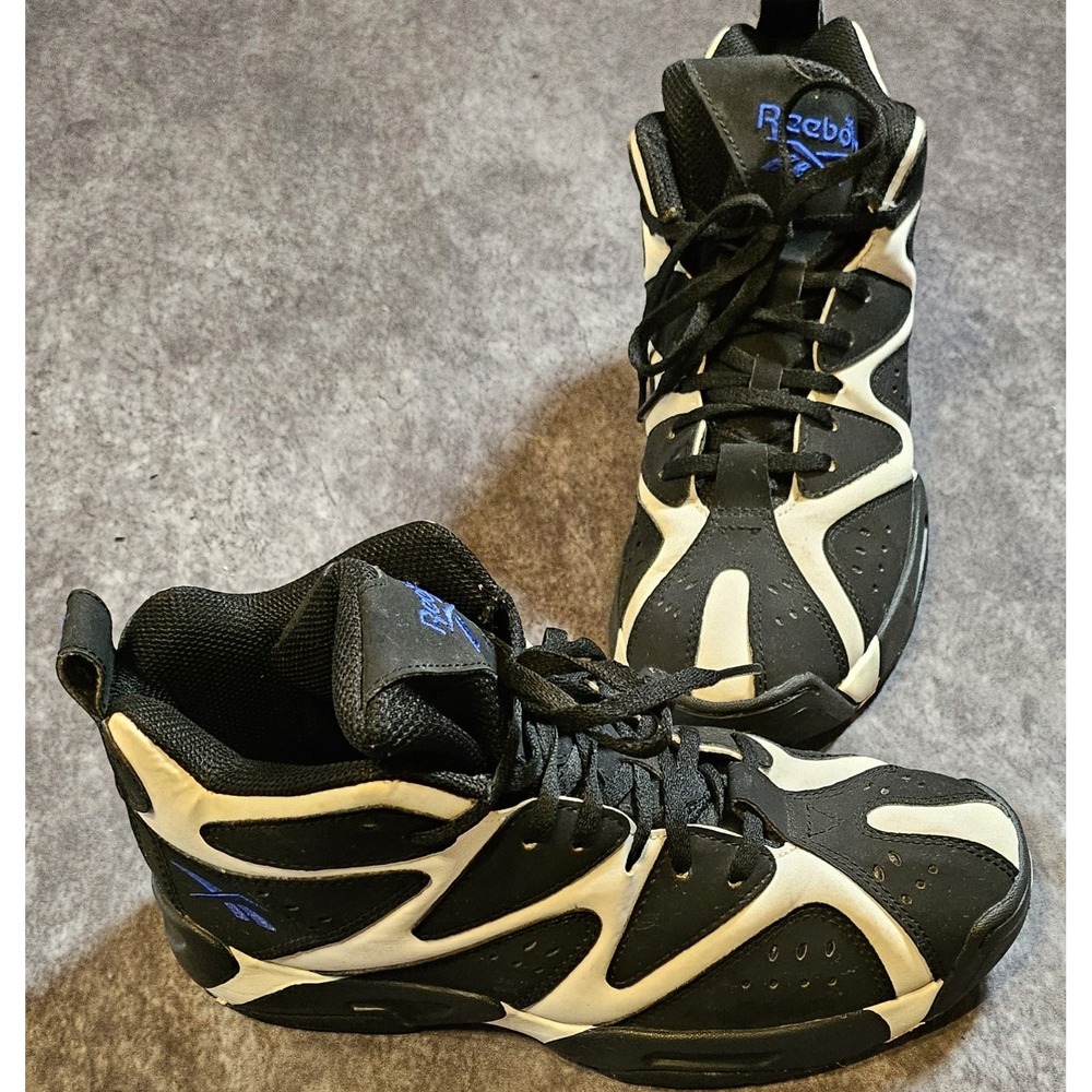 Reebok Kamikaze Shoes White/Black/Blue SZ 5.5 Casual,Basketball,Activewear